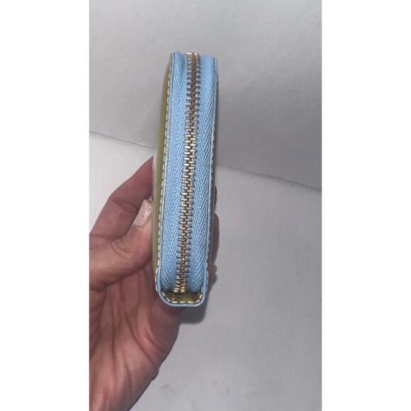 Authentic Louis Vuitton Green Blue Vernis Monogram Zip Wallet leather M91016 - Picture 5 of 12